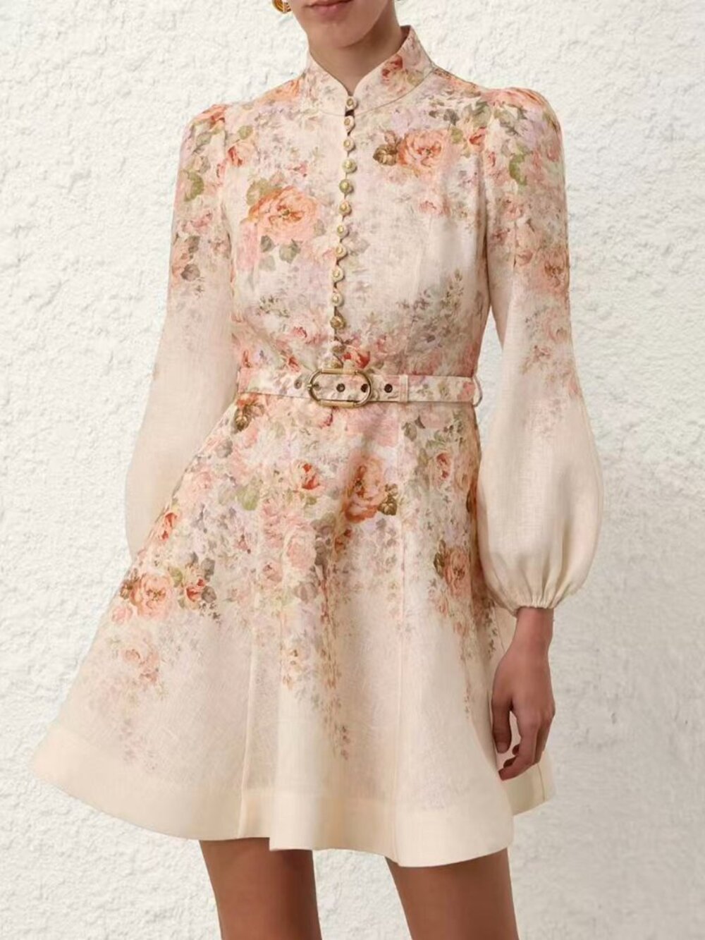 ZIMMERMANN Orange & Pink Linen Dress Size 1